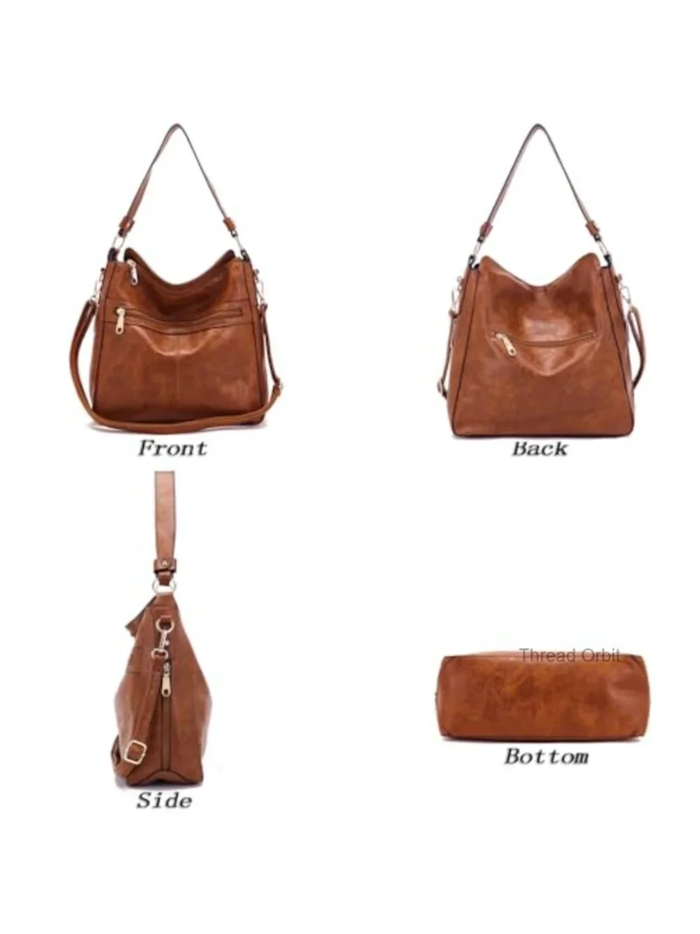 4PCS Handbag and Wallet Set Large Hobo Vegan Leather Crossbody Shoulder
